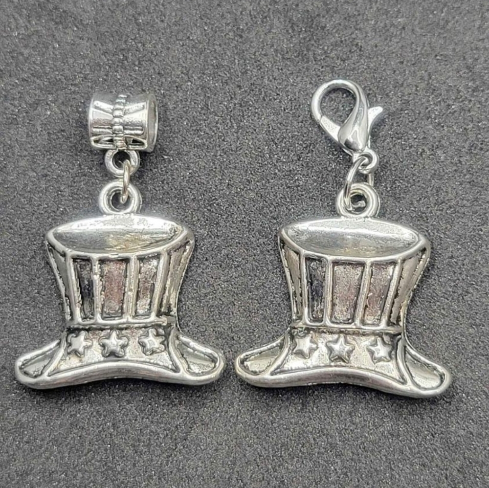 Clip On Uncle Sam Hat Charms planner charms clipon bracelet dreadlocks beads